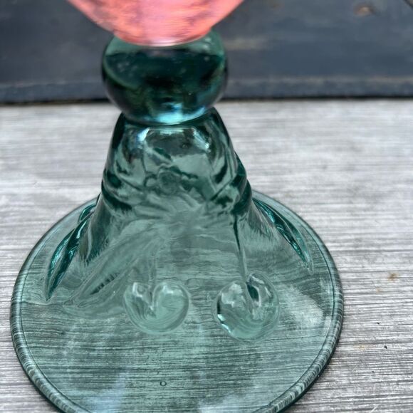 Pfaltzgraff green and watermelon pink drinking glasses set of 4 vintage boho - Picture 7 of 10